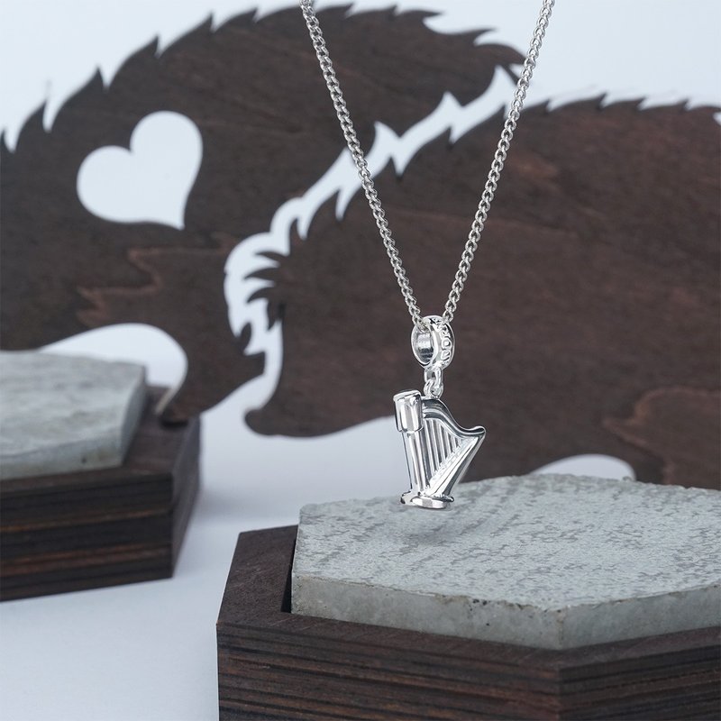 lian crystal rhinestone x Adorns 925純銀掛飾系列-豎琴吊咀 - 吊飾/掛飾 - 純銀 銀色