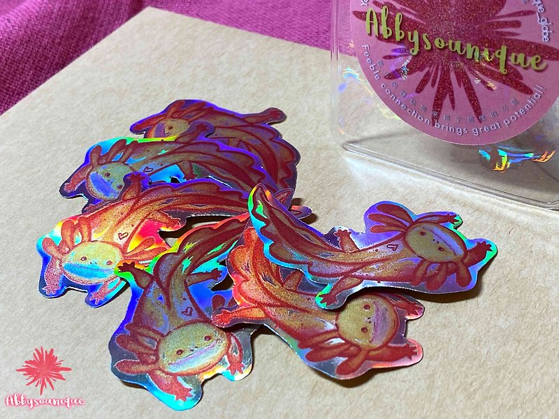 Axolotl Hobby Shining Laser Sticker - Hair Accessories - Paper Multicolor