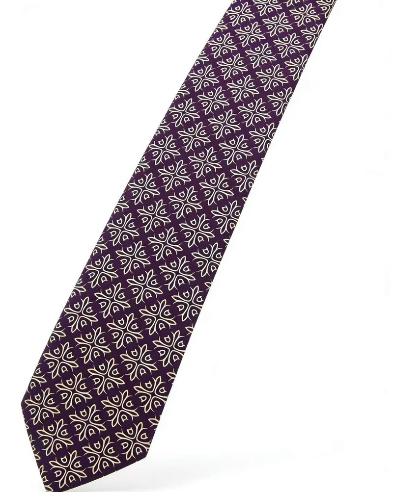 紫色花钻纹领带独特设计巴洛克元素tie - 領帶/呔夾 - 棉．麻 紫色