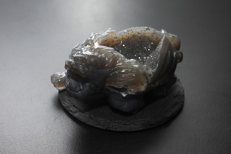 聚寶盆瑪瑙龍龜 礦石/水晶/靈修/開運/招財/破煞/防小人 - 擺飾/家飾品 - 半寶石 