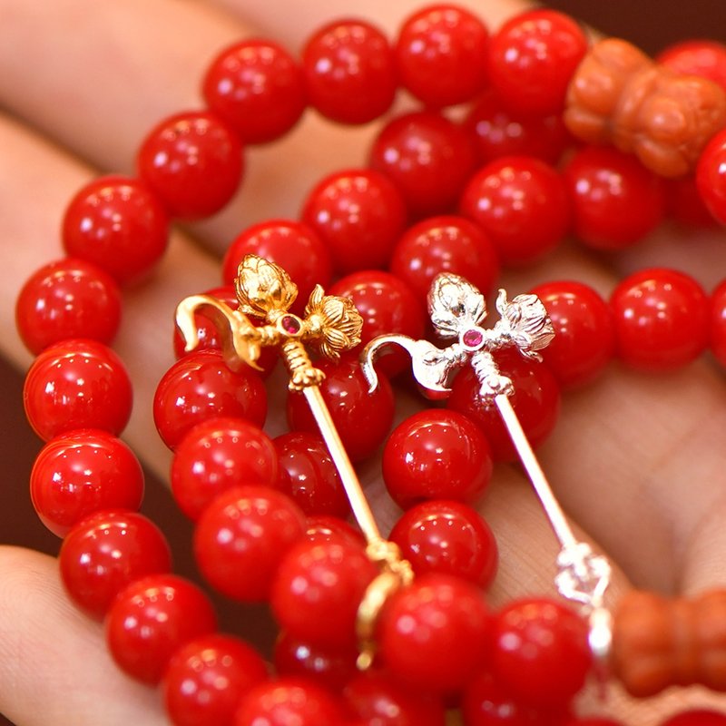 藏傳佛教【紅財神懷愛鈎】銀招福德財富 S925吊墜卡子 - 項鍊 - 貴金屬 