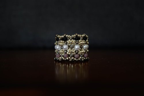 Rosa gallica | 編織珠寶飾品訂製 The Graces-A 三美神之一 戒指 - 手工編織珠寶