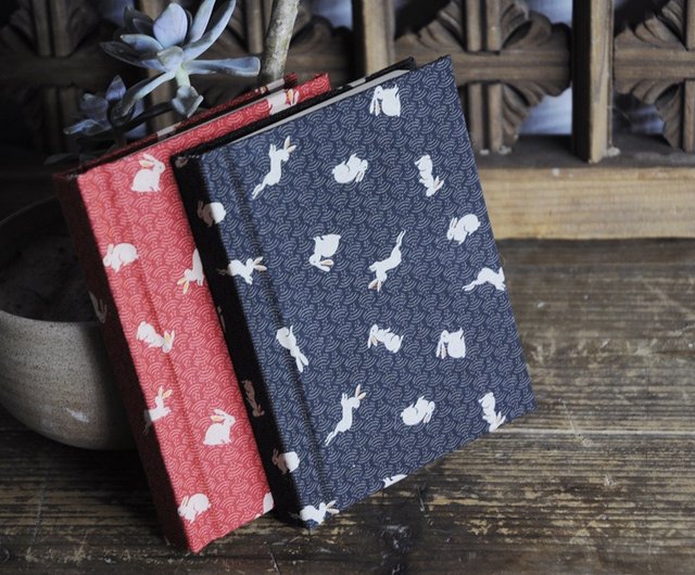 仮想部屋の手作りのハードシェル布のノートパソコンのカップルバニー ショップ Xushi Handmade ノート 手帳 Pinkoi
