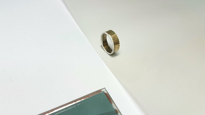 White Icing Brass Ring narrow version of white frosting Bronze ring - General Rings - Other Metals Gold