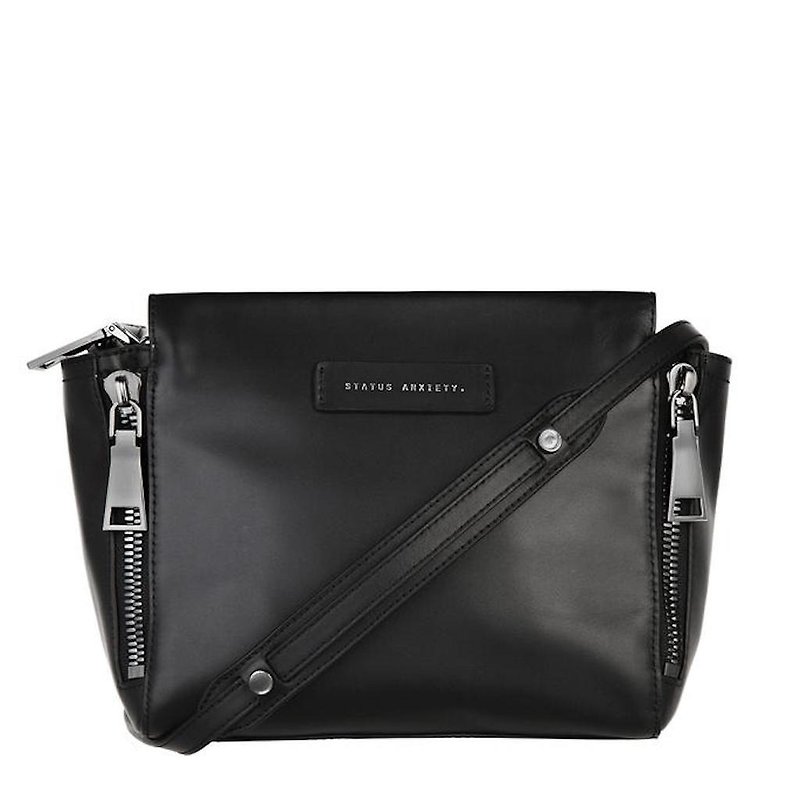 THE ASCENDANTS Side Backpack_Black/Black - Messenger Bags & Sling Bags - Genuine Leather Black