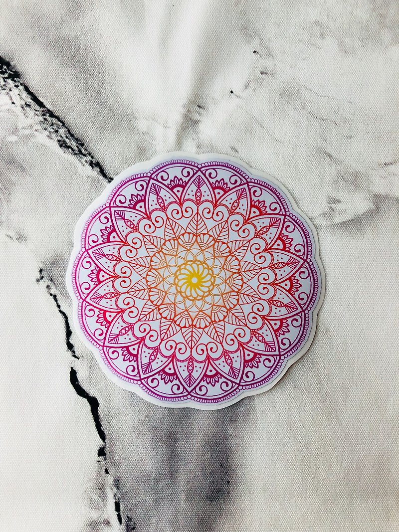 (單一售) 手繪 Mandala Henna 防水 行李箱 貼紙  曼陀羅 漢娜
