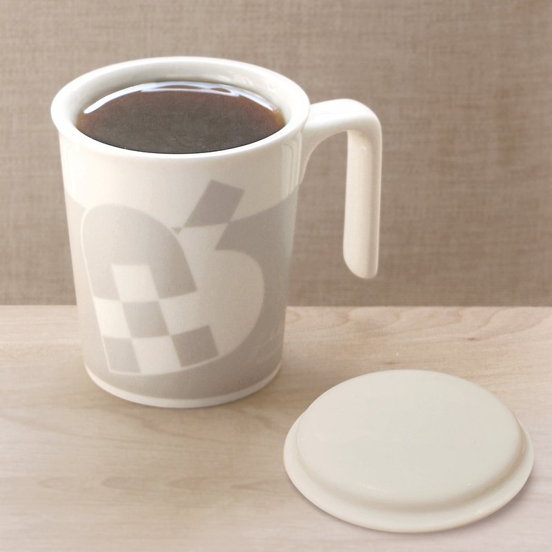 雪之心親親馬克杯+白瓷杯蓋 -P+L限定杯組(台灣製可微波烤箱) - 咖啡杯/馬克杯 - 瓷 銀色