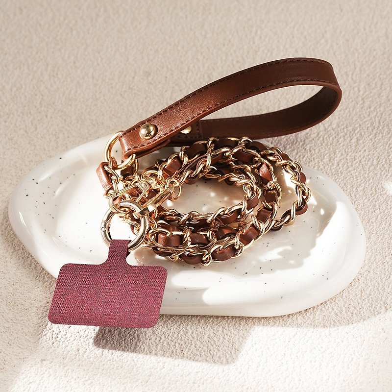 Leather metal chain shoulder strap - อุปกรณ์เสริมอื่น ๆ - หนังแท้ 