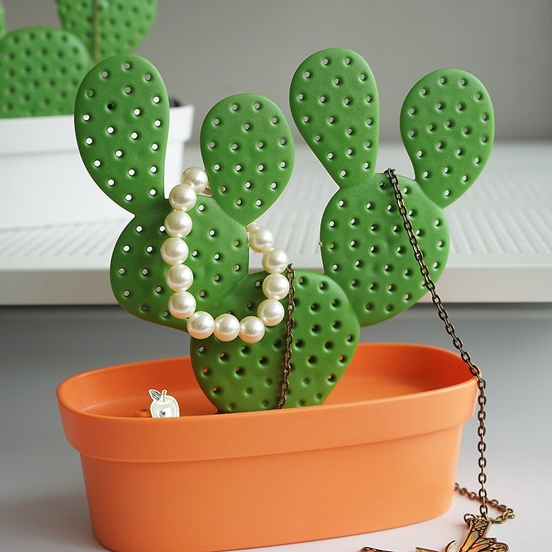 QUALY cactus jewelry stand - กล่องเก็บของ - พลาสติก สีเขียว