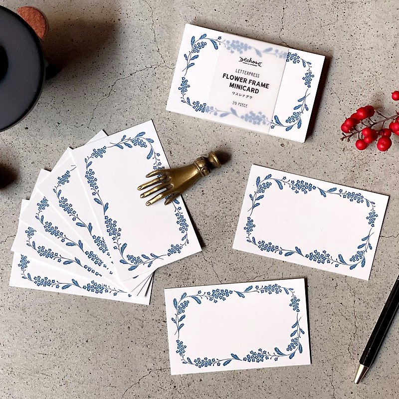 Flower Frame Minicard Forget-me-not / Letterpress - Cards & Postcards - Paper Blue