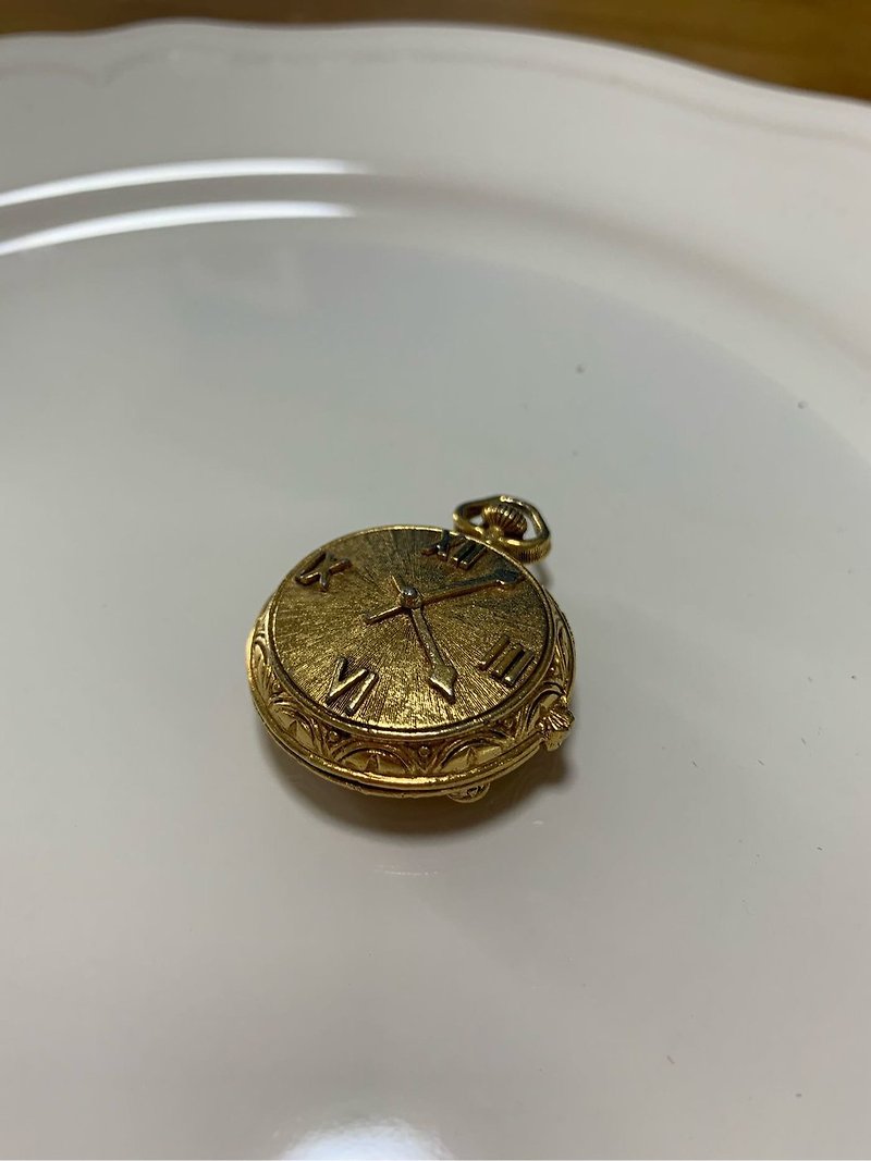 Vintage Florenza Gold Pocket Watch Jewelry Box, Ornament Box - Other - Other Metals 