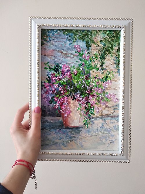 AboutART Painting on canvas. Flower wall art. Flower summer. Flowers in a vase.