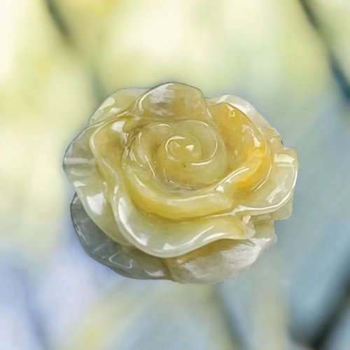 瓔珞珠寶盒 E.L.Jewelry Box 【似玉如花】飄黃翡翡翠牡丹花項鍊 | 天然緬甸玉A貨翡翠 | 送禮