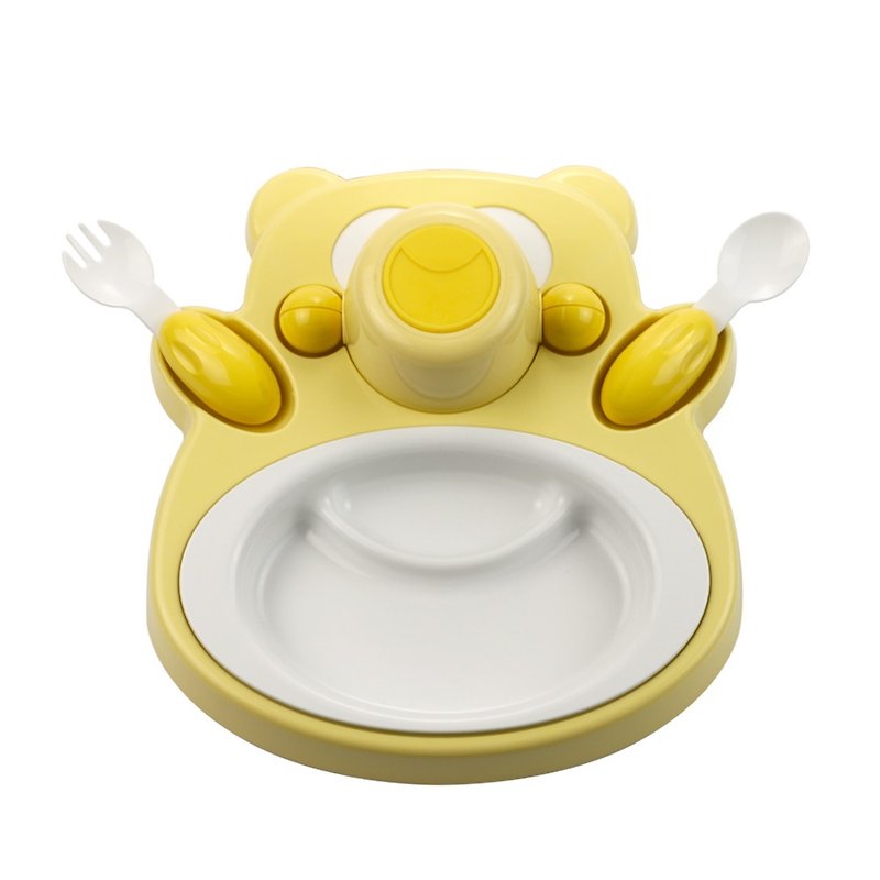 PLAStudio-Corn Children's Tableware-Honey Bear-Yellow - จานเด็ก - วัสดุอีโค สีเหลือง