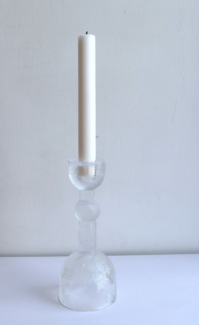 Nuutajärvi Miranda dual-purpose glass candle holder tall glass - Candles & Candle Holders - Glass Transparent