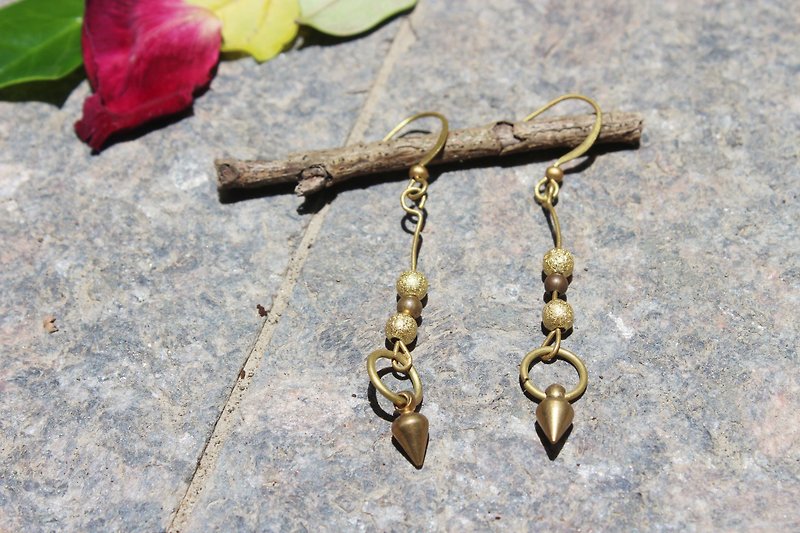 L forests grocery hand geometry as Bronze earrings Romantic - small arrow earhook l l ear Clip-On - ต่างหู - โลหะ สีทอง