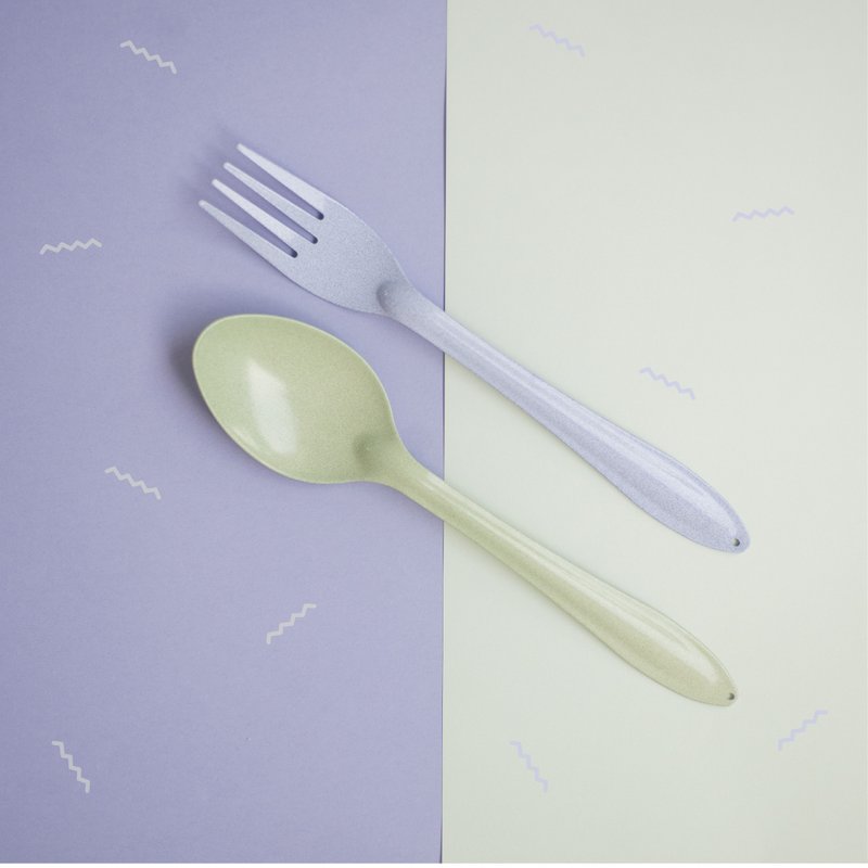 Green Spoon+Purple Fork : Switch  Sweet Collection - 刀叉/湯匙/餐具組 - 琺瑯 綠色