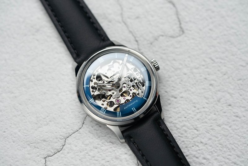 DIY 製錶套裝 (35mm - 藍色鏤空錶盤 日本機械機芯) - 其他 - 其他金屬 藍色