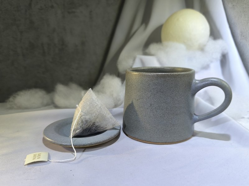 消光藍山形杯-約330ml,咖啡杯,茶杯,馬克杯,水杯,山形杯 - 咖啡杯/馬克杯 - 陶 藍色