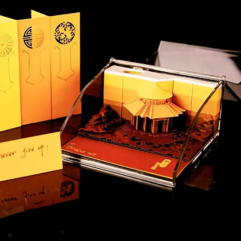 [Free Shipping] Paperwill Paper Chi Kiyomizu Temple Net Celebrity Post-it Notes Forbidden City 3D Paper Sculpture Architectural Creativity - Sticky Notes & Notepads - Other Materials Gold