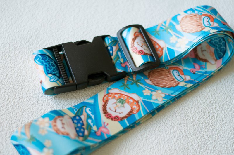 Original design ocean hedgehog luggage strap - Luggage & Luggage Covers - Polyester Blue