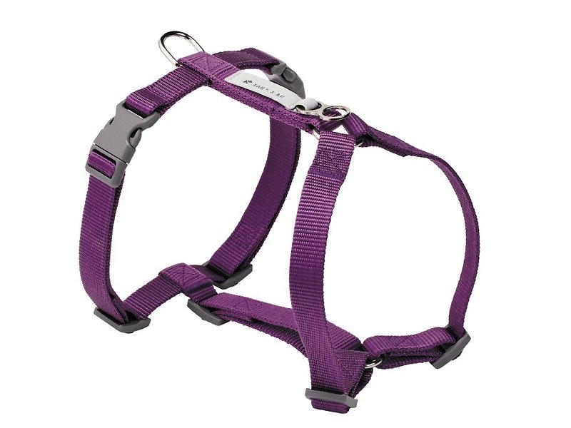[Tail and me] Classic nylon belt chest strap with deep purple M - ปลอกคอ - ไนลอน สีม่วง