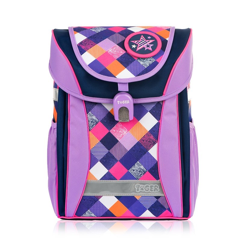 TigerFamily College Style Ultra Lightweight Spine Bag-Elegant Purple - กระเป๋าเป้สะพายหลัง - วัสดุกันนำ้ สีม่วง