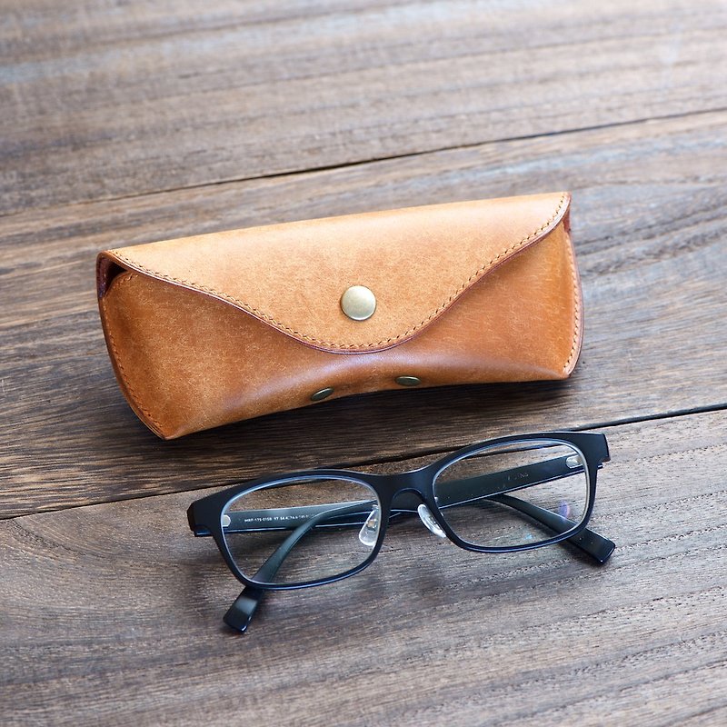 上質なメガネケース　プエブロ コニャック - 眼鏡/眼鏡框 - 真皮 咖啡色