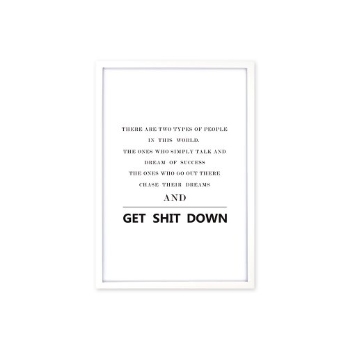 iINDOORS英倫家居 北歐風裝飾畫相框 Get Shit Down 雜誌款 白色框 63x43cm 室設