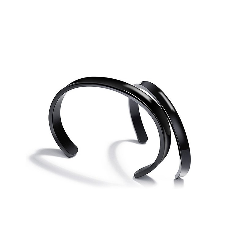 Stainless steel bangle - Bracelets - Other Metals Black