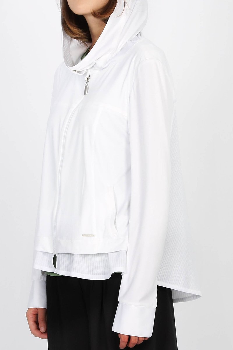 Lotus leaf pendulum after the jacket - Women's Casual & Functional Jackets - Polyester White
