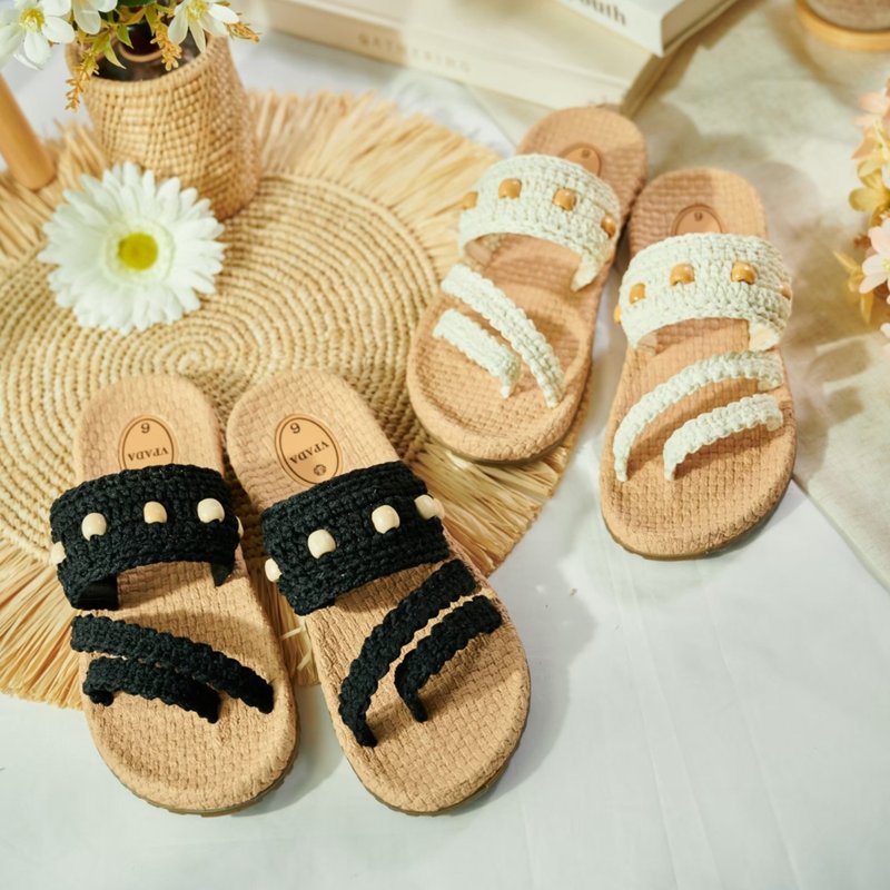 Crochet triangle Vpada_sandals_VP-C01 Crochet Collection - 拖鞋 - 防水材質 卡其色