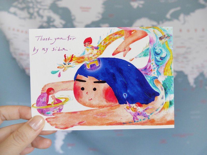 謝謝你來到我身邊 | 明信片 postcard - 卡片/明信片 - 紙 多色