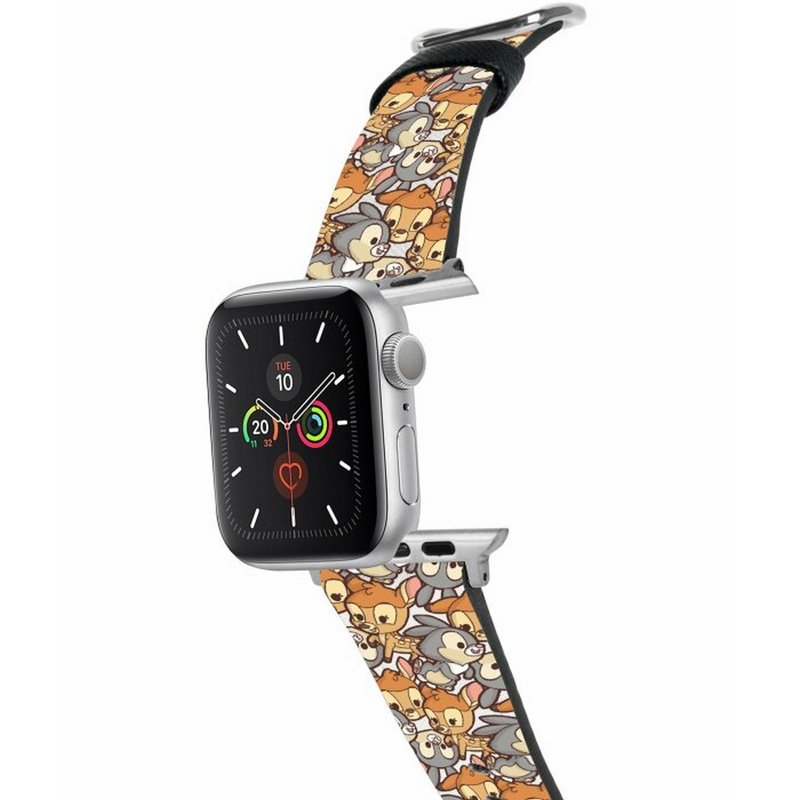 迪士尼小鹿斑比十字壓紋牛皮Apple Watch真皮皮革錶帶 5437 - 錶帶 - 真皮 