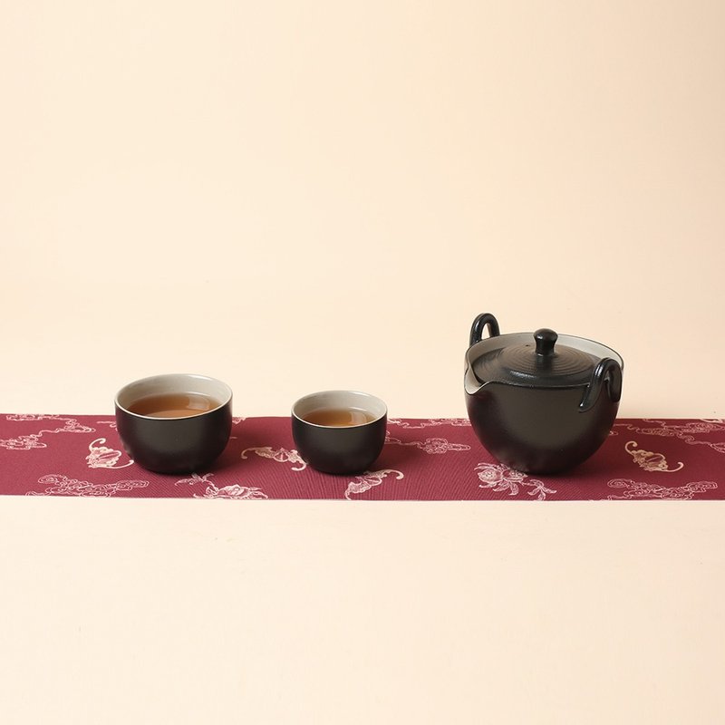 [LOHAS] Taoran covered bowl travel set-Zen style black - Teapots & Teacups - Pottery Black