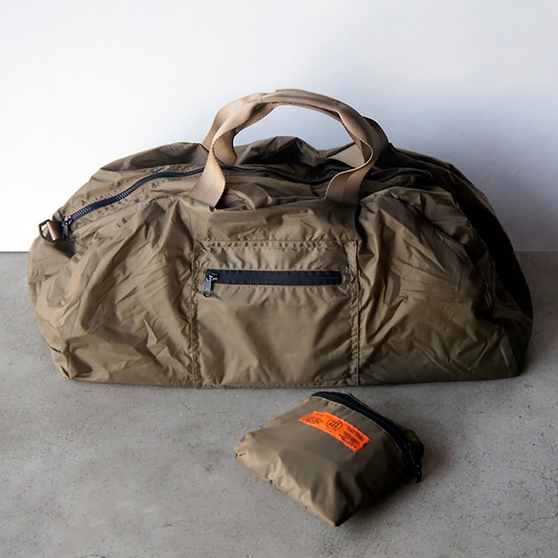 POCKETABLE BAG 軍旅風多功能購物袋 - 手提包/手提袋 - 聚酯纖維 卡其色
