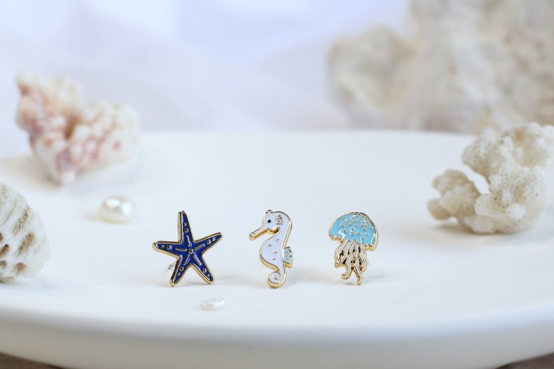 海星 水母 海馬 海洋生物 手鍊 手工飾品 生日禮物 紙盒包裝 - 手鍊/手環 - 琺瑯 多色