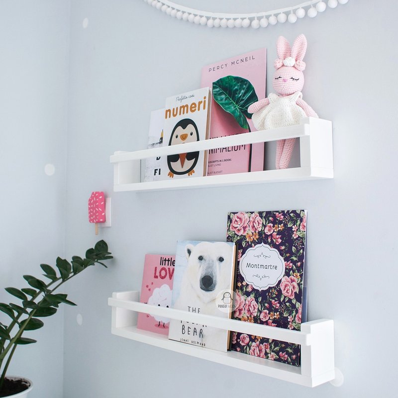 One Kids Book Wall Book Shelf, Floating Nursery Shelf, Shelving, Book Rack - 兒童家具 - 木頭 