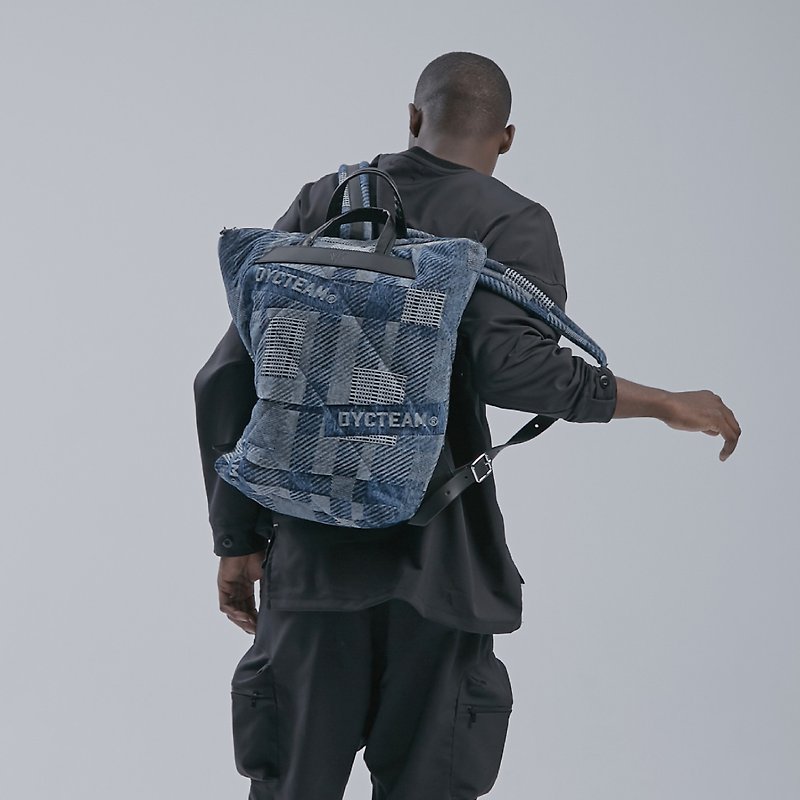 【Off-season sale】DYCTEAM x MWYW backpack(L) - 後背包/書包 - 棉．麻 藍色