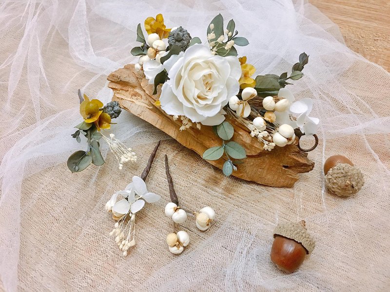 Dry Flower Jewelry [Girl’s Prayer] Flower Headdress New Secret Jewelry Dry Flower Hair Accessories Bridal Hair Accessories - Hair Accessories - Plants & Flowers 