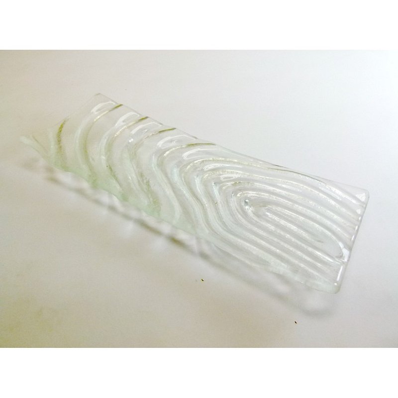 Zen swirl glass disc (15x 40cm) - 35041 - Small Plates & Saucers - Glass White
