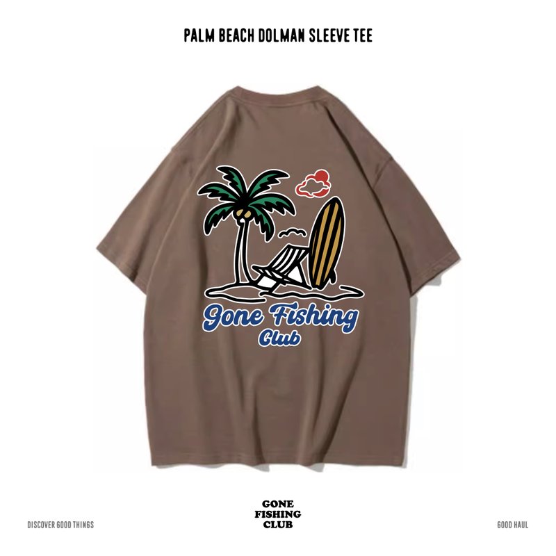 PALM BEACH 棕櫚灘 中性短袖T恤 8色男女同款 - 男 T 恤 - 棉．麻 咖啡色