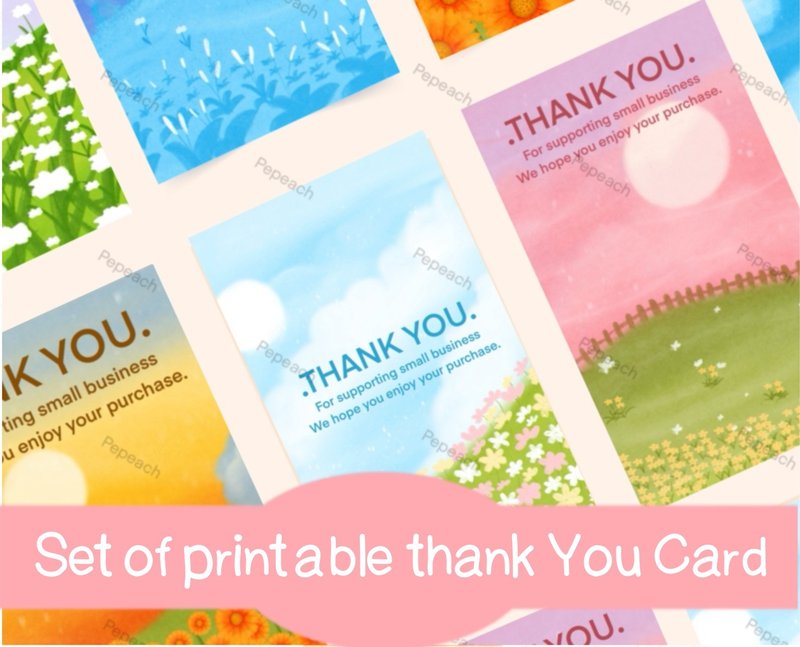 Digital file Thank you customer landscape nature Ecard / printable - 電子喜帖/賀卡/邀請函 - 其他材質 