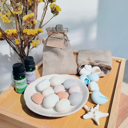 livelybreeze Ceramic Aroma Pebbles Pack / Shells Pack for use with Essential oil