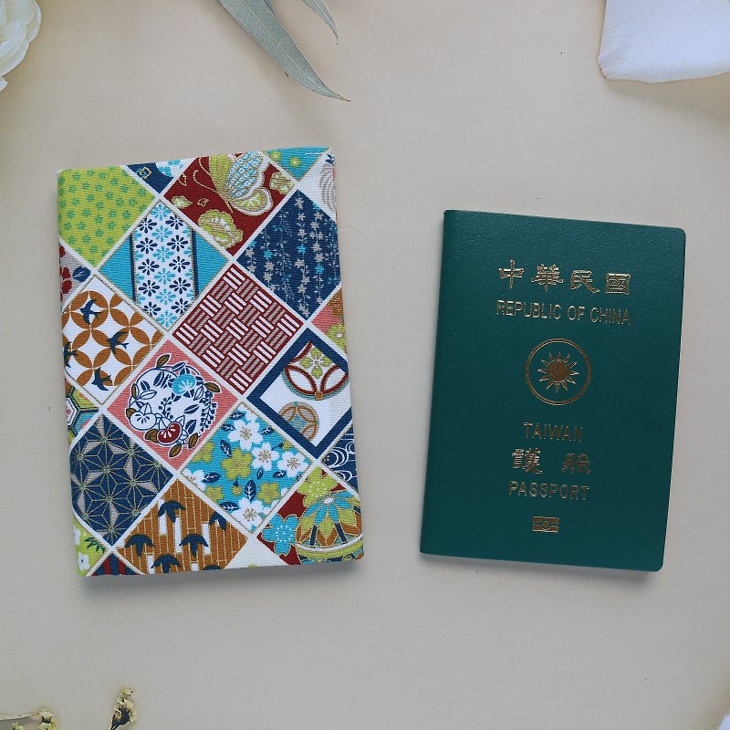 【新春】パスポートケース パスポートホルダー パスポートバッグ - パスポートケース - コットン・麻 ブルー