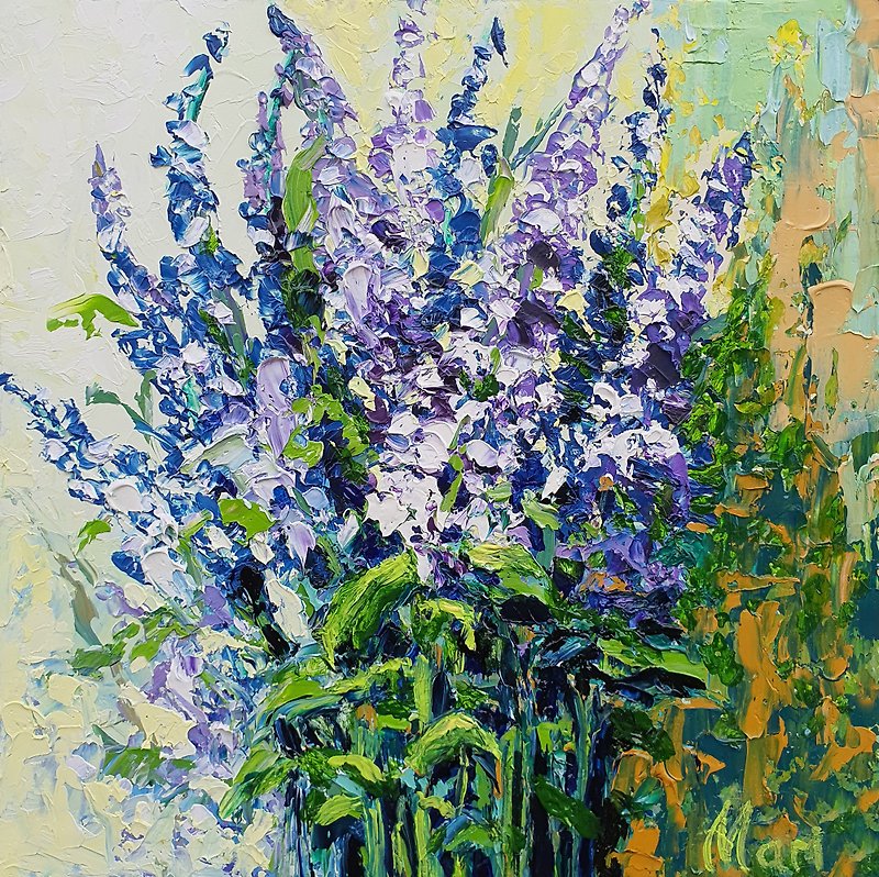 Provence Painting Bluebonnet French Countryside Riviera Flowers Lavender Bouquet - 掛牆畫/海報 - 其他材質 多色