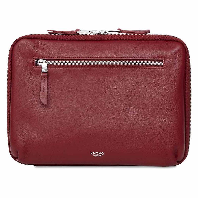 Welfare product clear Knomad Organiser 10.5 inch leather flat bag clutch (burgundy) - Tablet & Laptop Cases - Genuine Leather Red