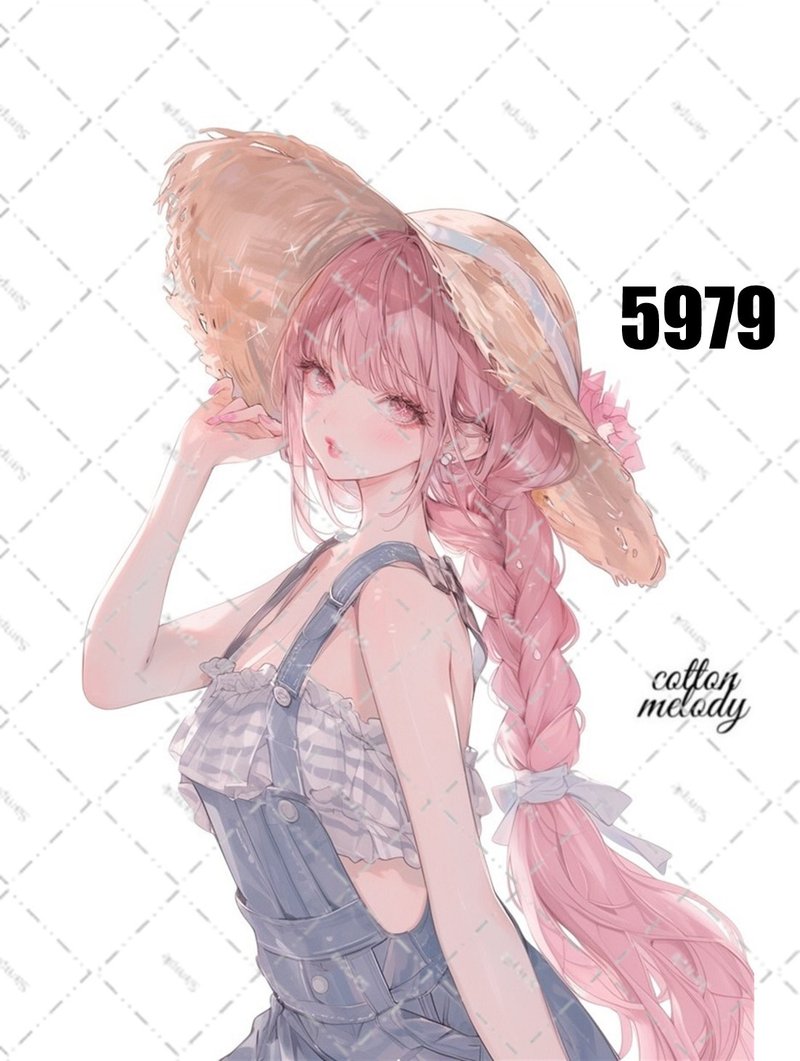 original sticker no.5979 人物ステッカー オリジナルステッカー 人物ステッカー 女の子ステッカー オリジナル人物ステッカー - 貼紙 - 紙 