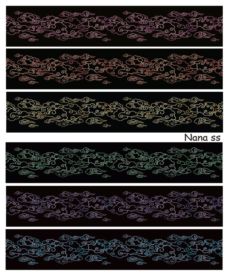 clouds of the palace sticker (nanass) - 貼紙 - 紙 黑色
