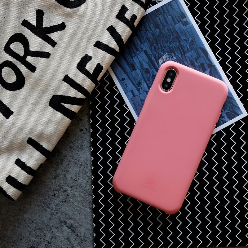 GRITTY | Liquid Silicon Stain Resistant Case for iPhone X - Coral - Phone Cases - Plastic Pink